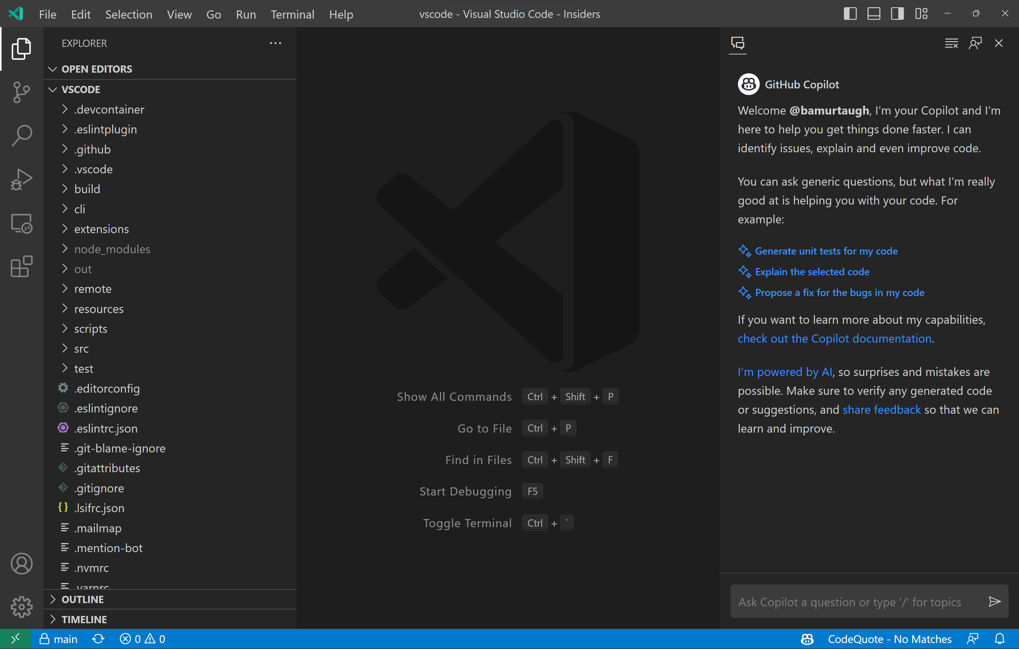Copilot view moved to Secondary side bar