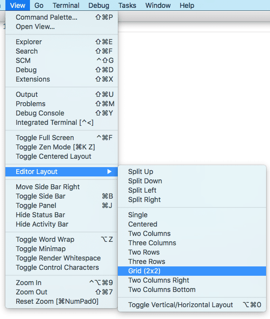 Grid Editor Layout Menu