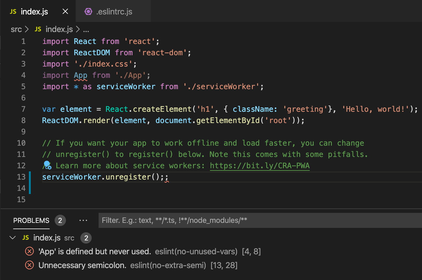 Extra semicolon error